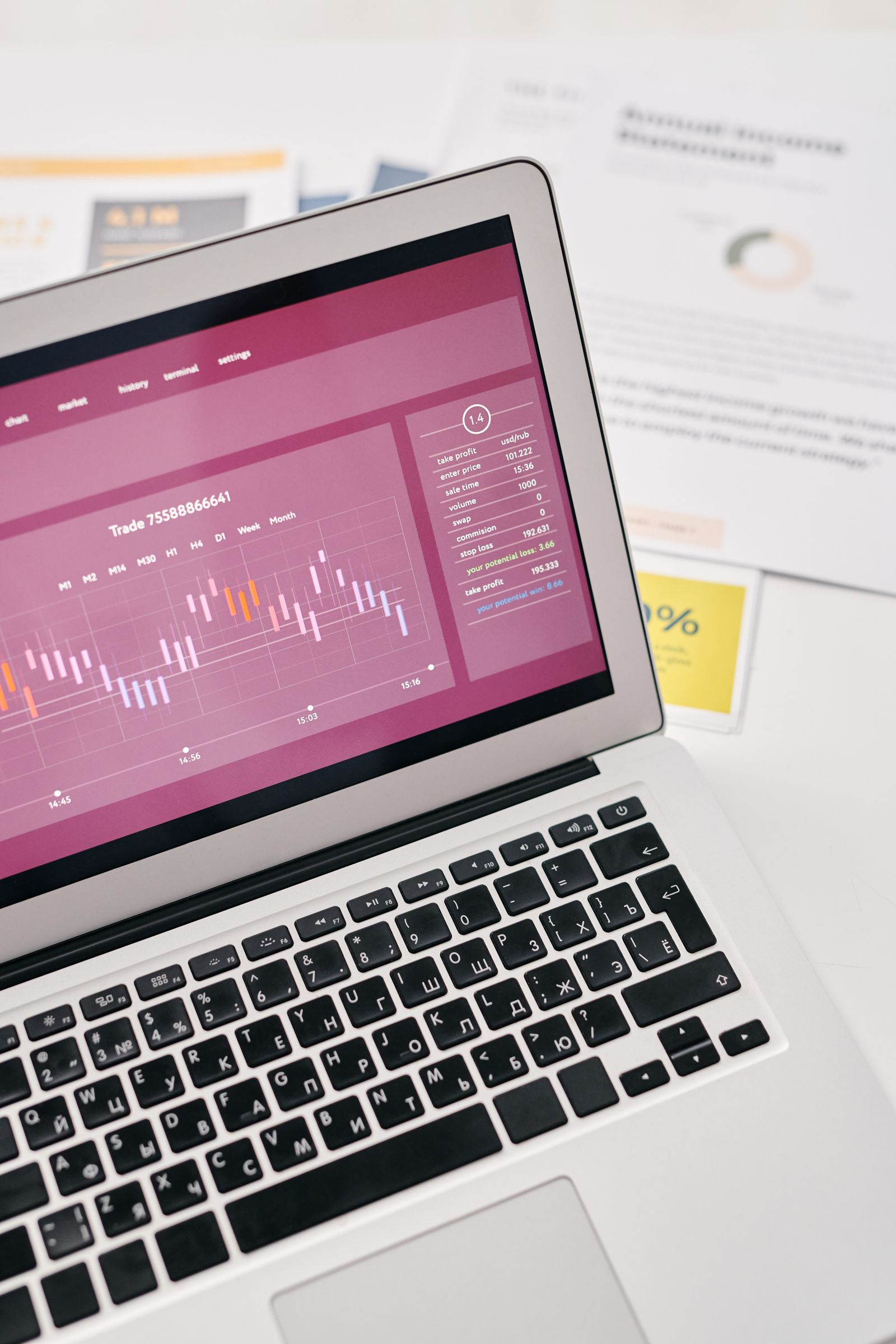 Laptop displaying SEO graphs and reports used to plan content structure for AI search visibility