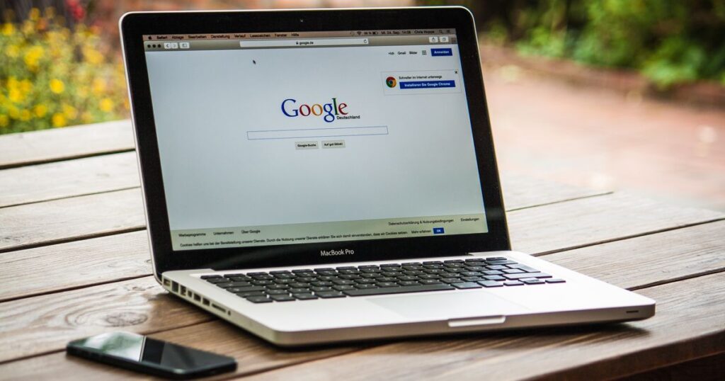 Is SEO worth it for small business: laptop showing the Google search page